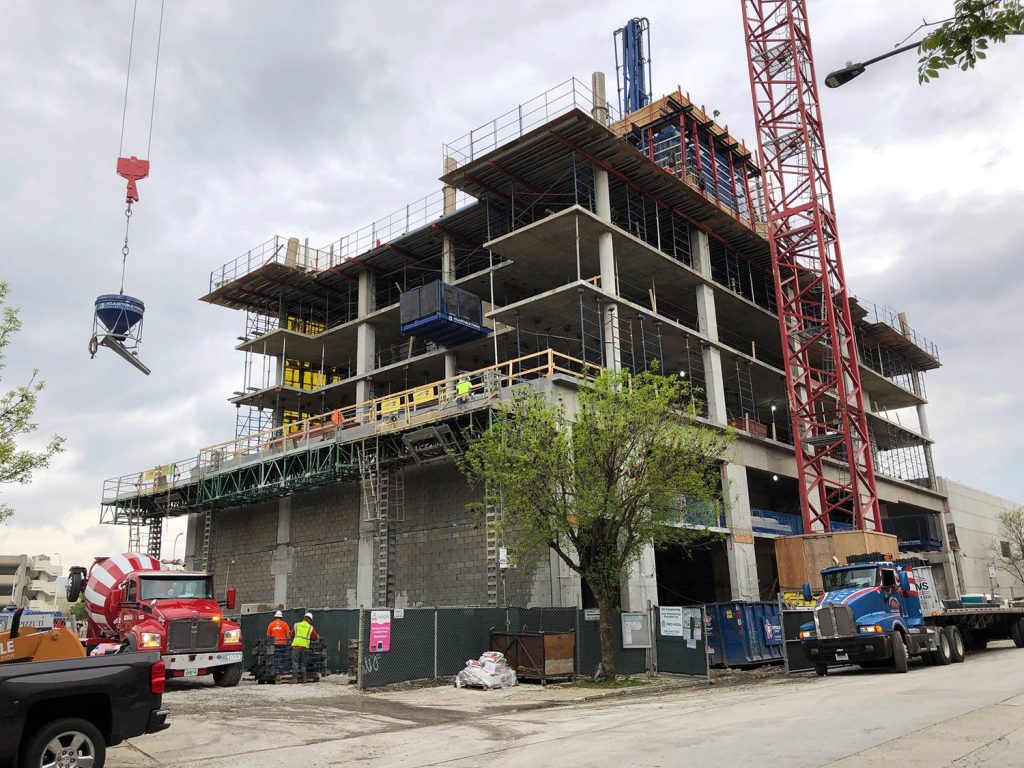 Construction in progress at 1125 W Van Buren; a new apartment building coming to Chicago's West Loop neighborhood