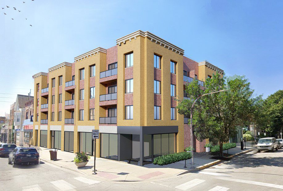 A rendering of 1138 W Belmont apartments in Chicago's Lakeview neighborhood