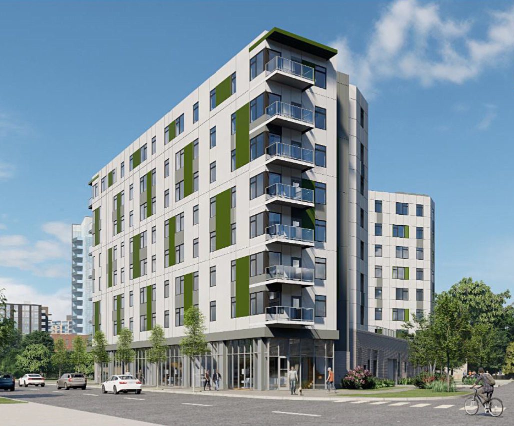A rendering of new downtown Chicago apartments Inspire West Town