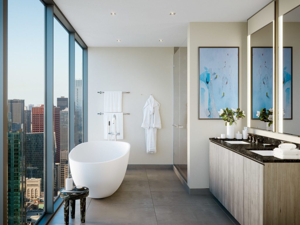 Luxury bathroom at NEMA Chicago