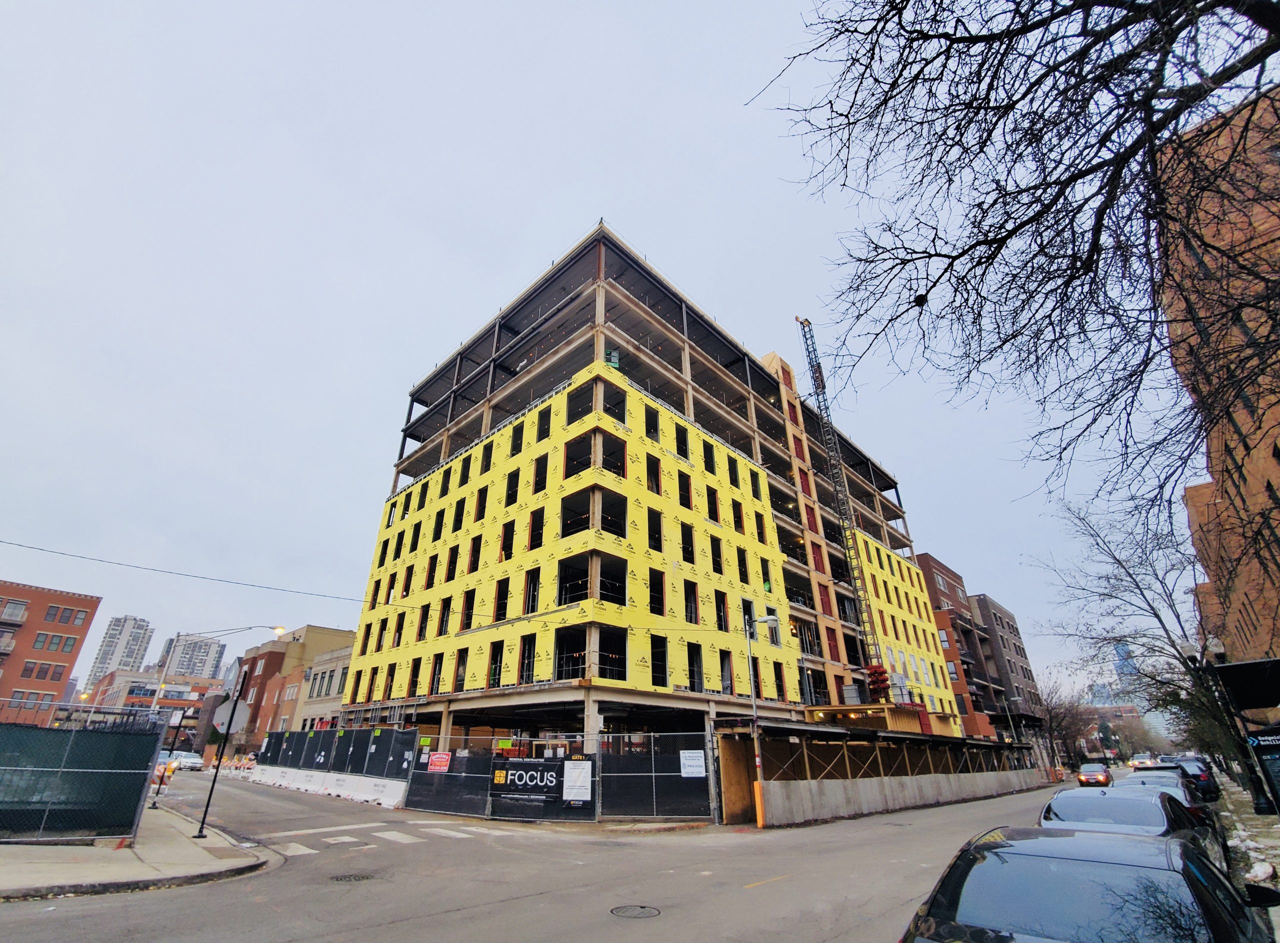 Construction site of 1355 N Sedgwick Luxury Apartments