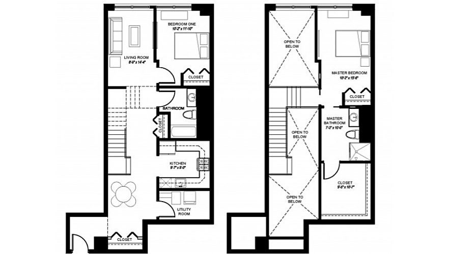 A floor-plan at 1900 W Lawrence new apartments in Chicago's Ravenswood neighborhood