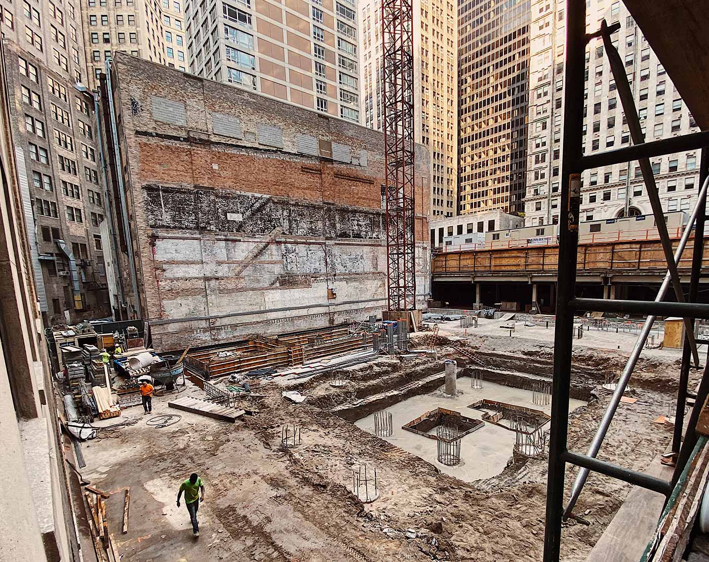 Construction at the new 300 NMA apartments on Michigan Avenue in Chicago's Loop