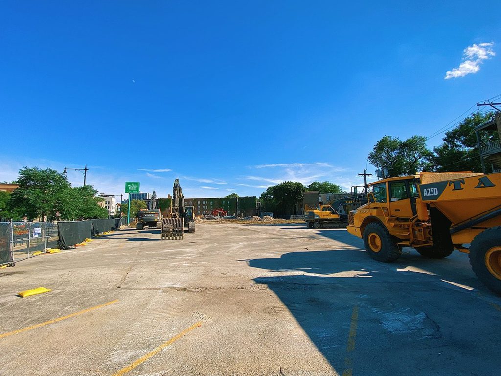 The future site of Optima Lake View in Chicago's Lake View neighborhood