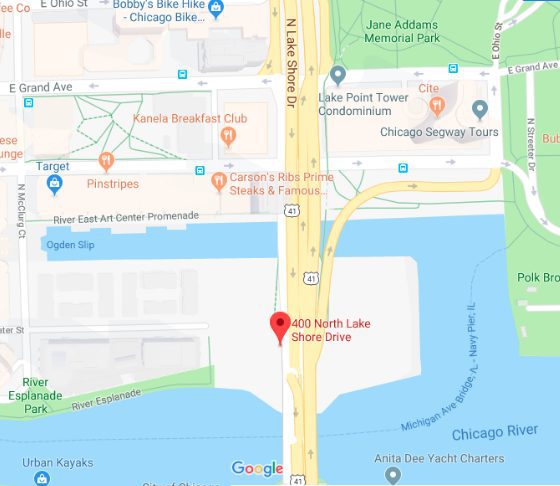 Map of 400 N Lake Shore Drive in Streeterville