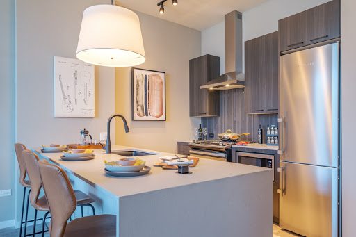 Beautiful kitchen at Chicago's Union West apartments 