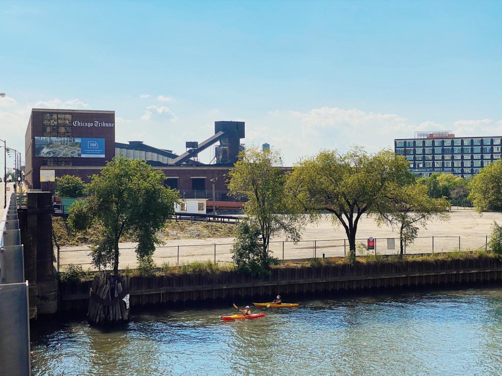 The site of the Chicago Tribune Distribution Center, the future home of 700 West Chicago