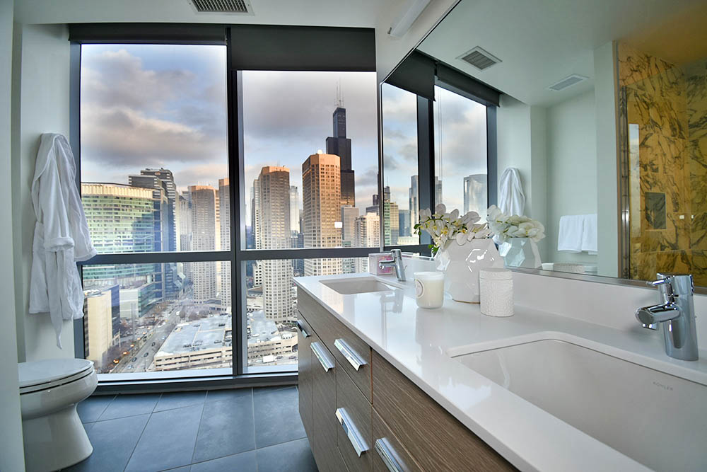 Luxury bathroom at 727 W Madison