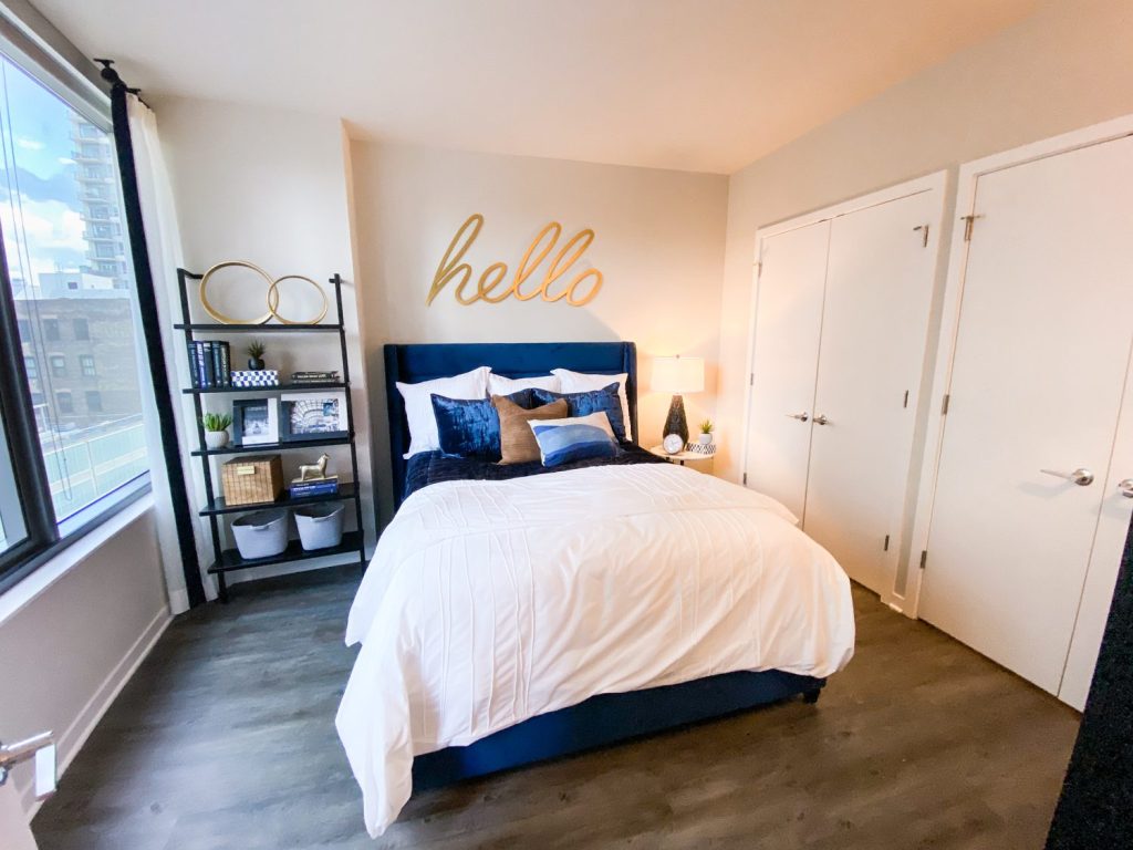 Bedroom at Alta Grand Central Apartments in Chicago's South Loop
