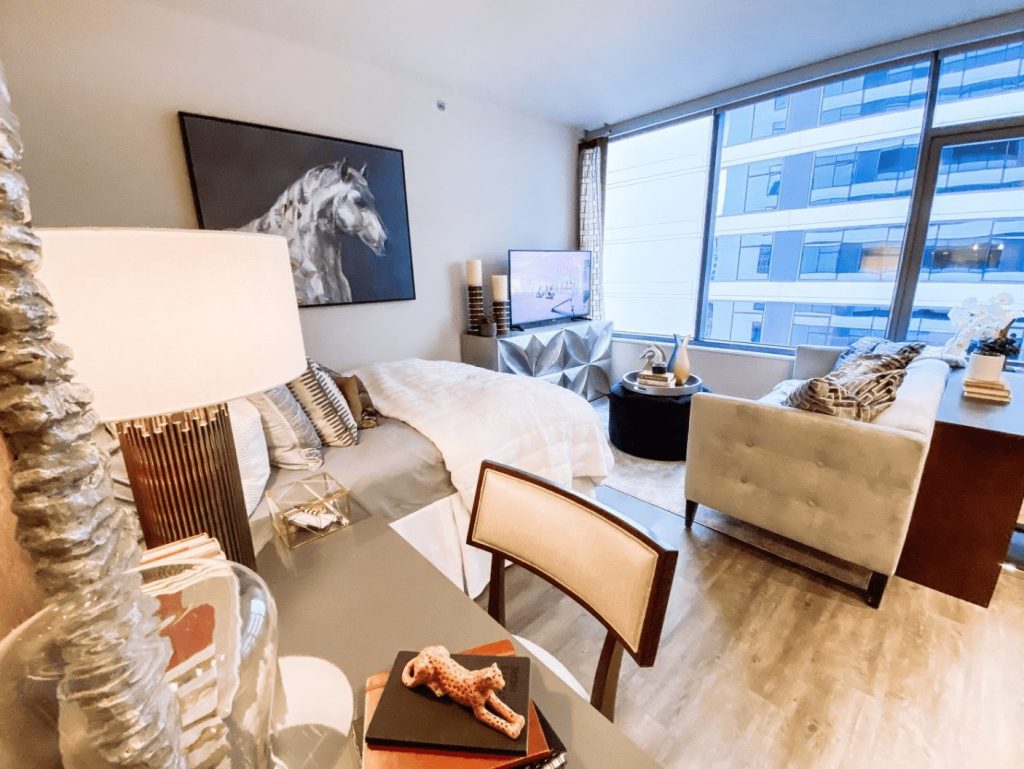 A studio apartment at Alta Grand Central in Chicago