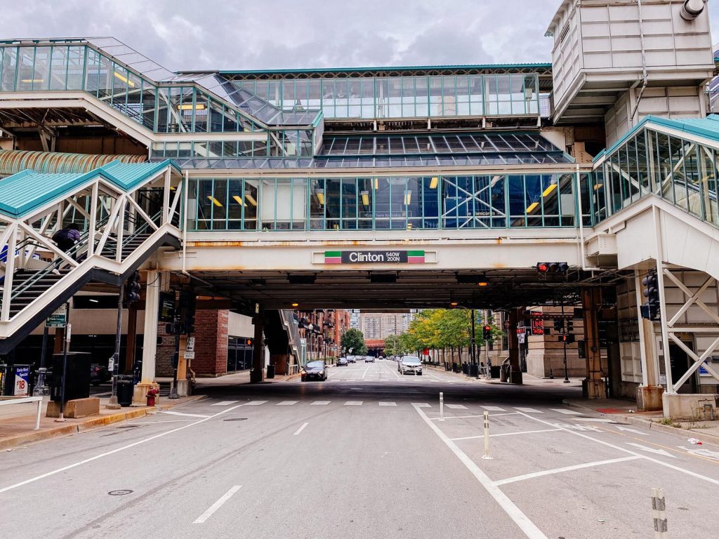 The Clinton CTA Station in Chicago's Fulton River District