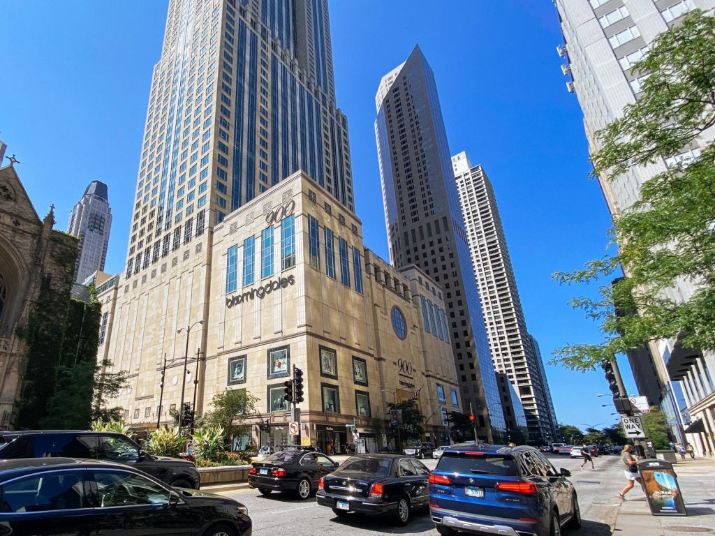 Bloomingdales, on the corner of Michigan Avenue and Walton