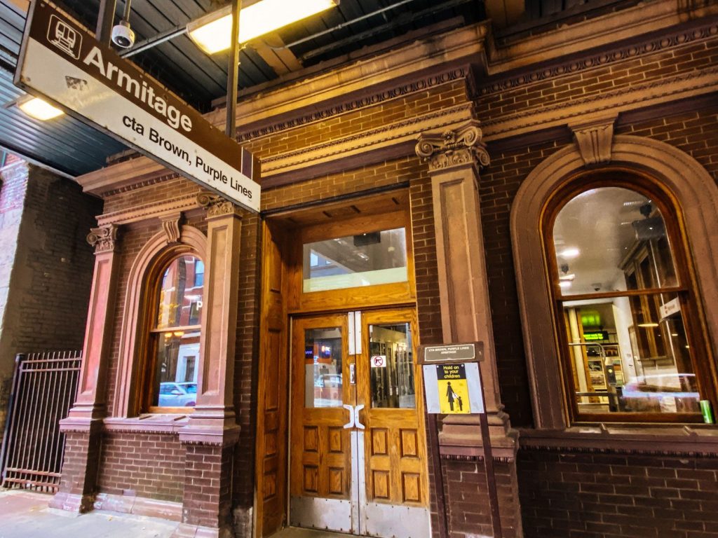 The Armitage CTA Station in Lincoln Park