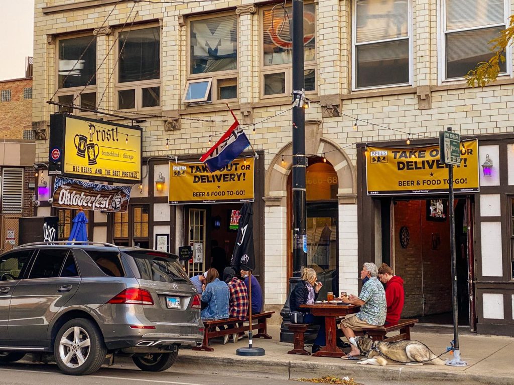 The exterior at Prost German bar in Chicago's Lincoln Park neighborhood