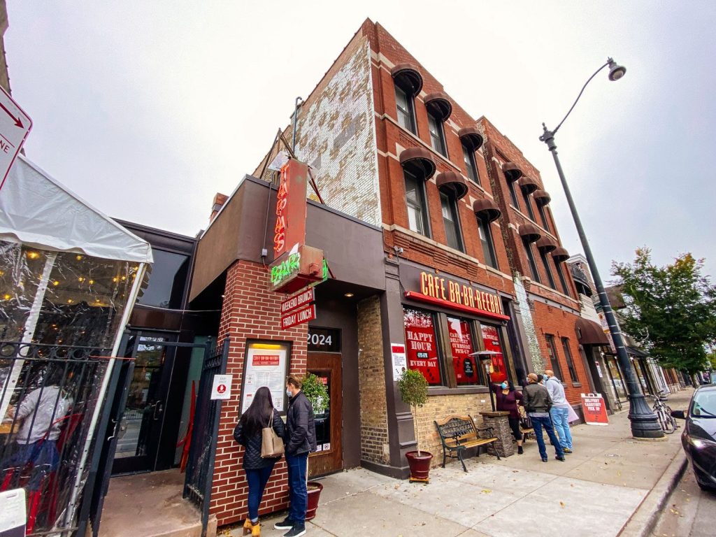 The exterior of Cafe Ba-Ba-Reba in Chicago's Lincoln Park