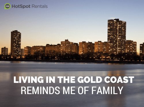 Living in the Gold Coast Reminds me of Family Text and City View Banner
