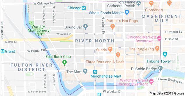Map Image of Chicago's River North Neighborhood