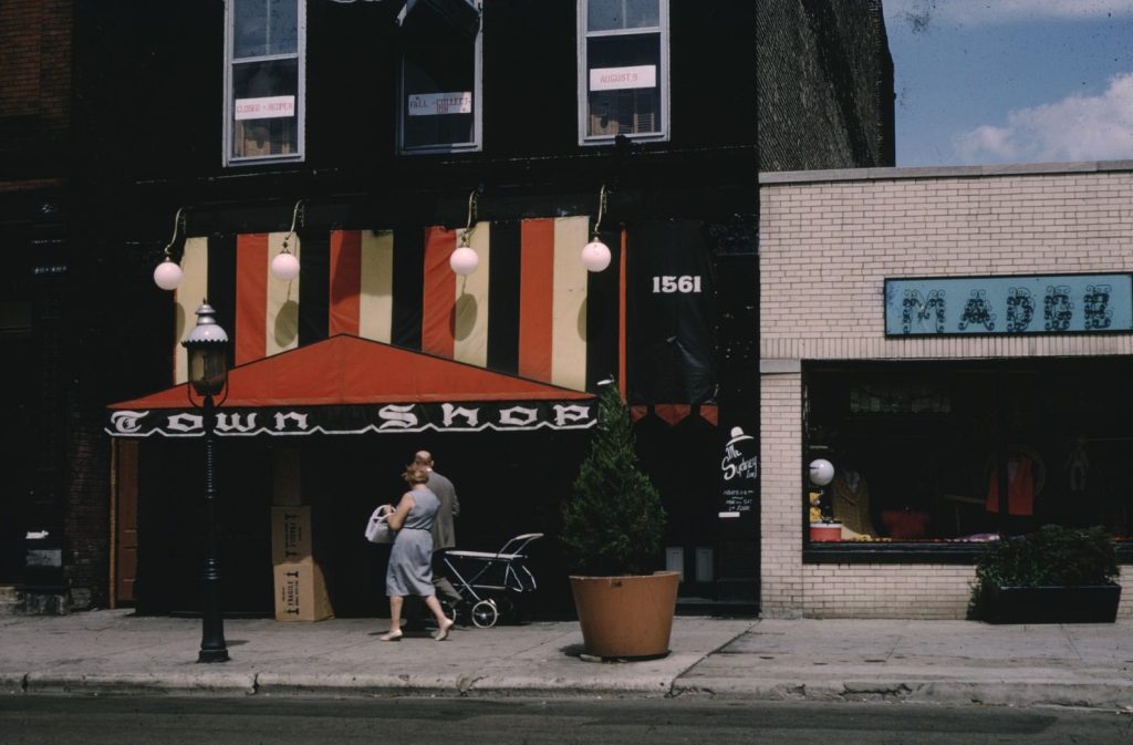 A photo of N. Wells Street in Chicago's Old Town neighborhood in 1965