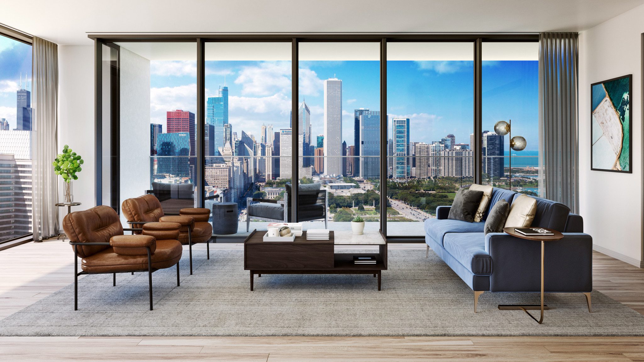 Photo of Living Room of Luxury Apartment at NEMA Chicago