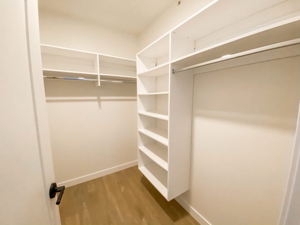 North and Vine Apartments walk-in closet