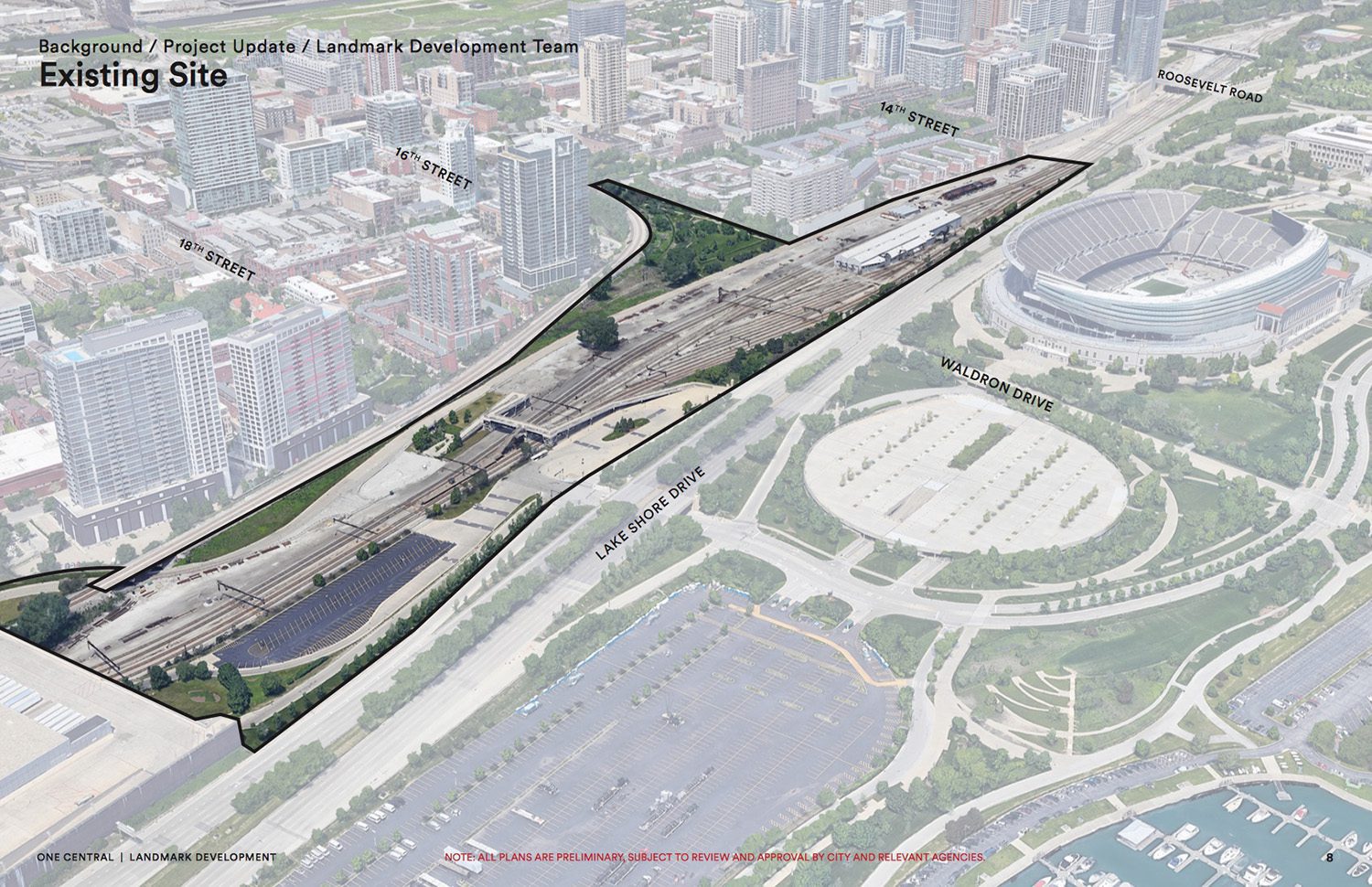 Plans for the site at ONE Central Chicago in Near South Side