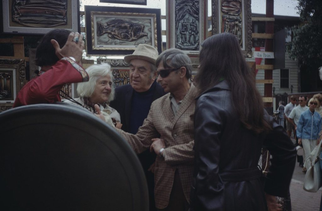 People browsing art at the Old Town Art Fair in Chicago in 1968