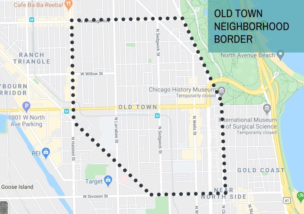 Map of the Old Town Neighborhood Border
