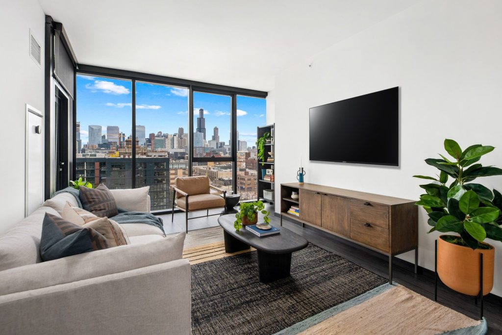 An apartment space in Parq Fulton in Chicago's West Loop