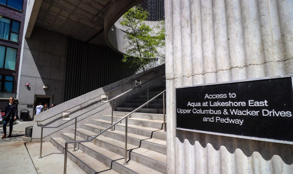 Access to the Pedway in Chicago's Lakeshore East neighborhood