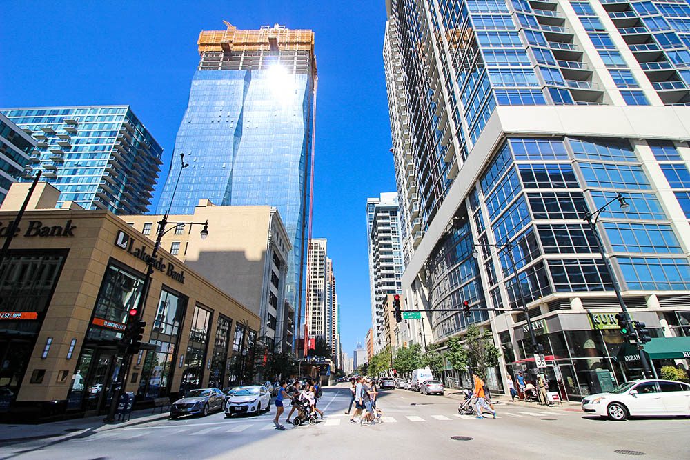 Photo of street and buildings in South Loop