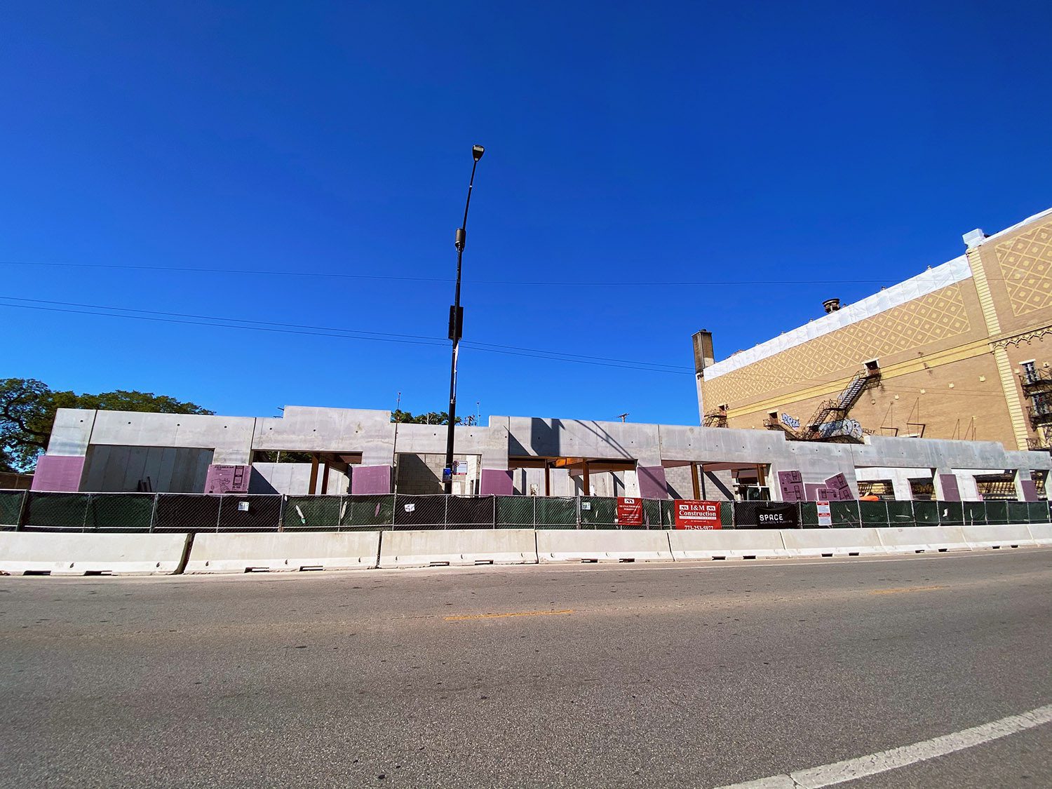 The construction site of the Balaban in Chicago's Uptown neighborhood