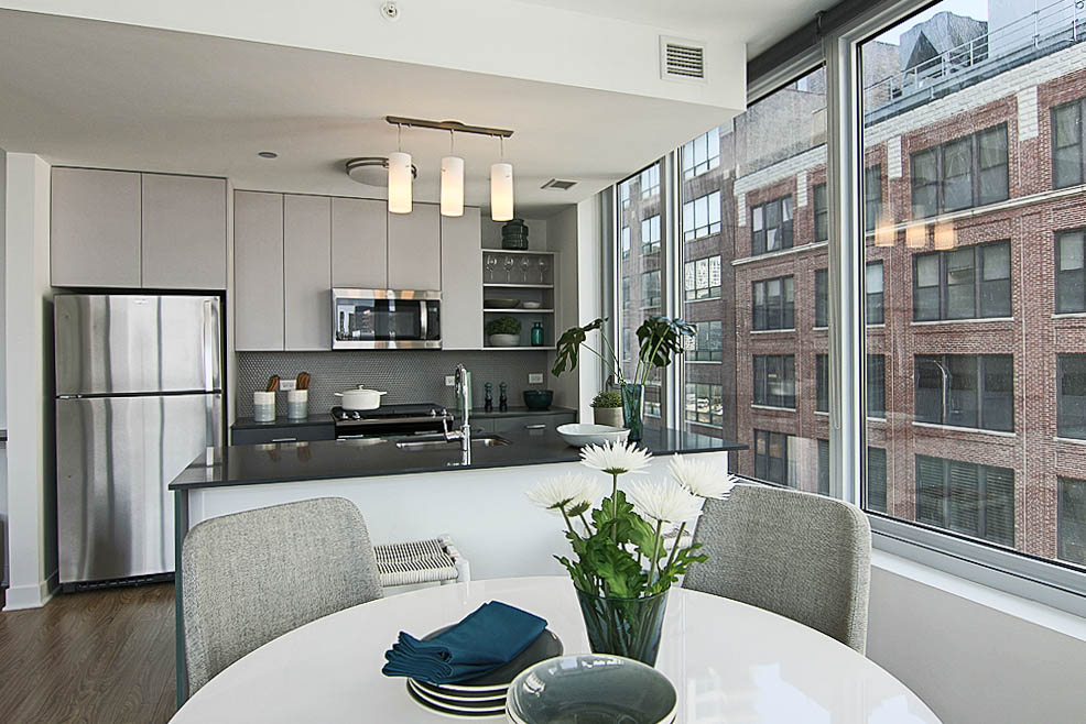 A living space at Cooper Southbank, one of the newest apartments in Chicago's South Loop