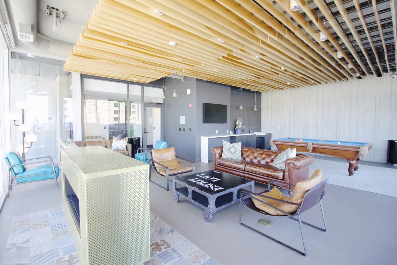 Resident Lounge Area with Pool Table in Xavier Building