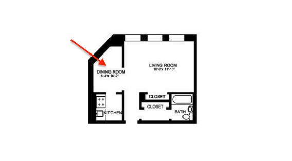 1400 N Lake Shore studio floor plan