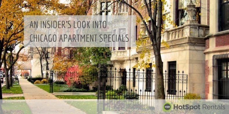 An Insiders Look into Chicago Apartment Specials Text with Exterior Building Banner