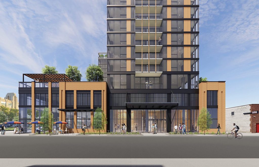 A look at the exterior of Chicago luxury apartments at 160 N Elizabeth